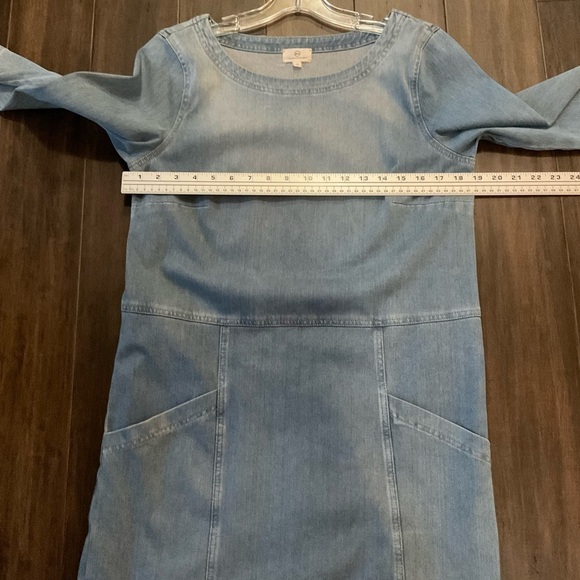 AG Adriano Goldschmied Denim Knit Cocoon Dress 3/4 Sleeves Medium Wash Size M - Picture 6 of 6